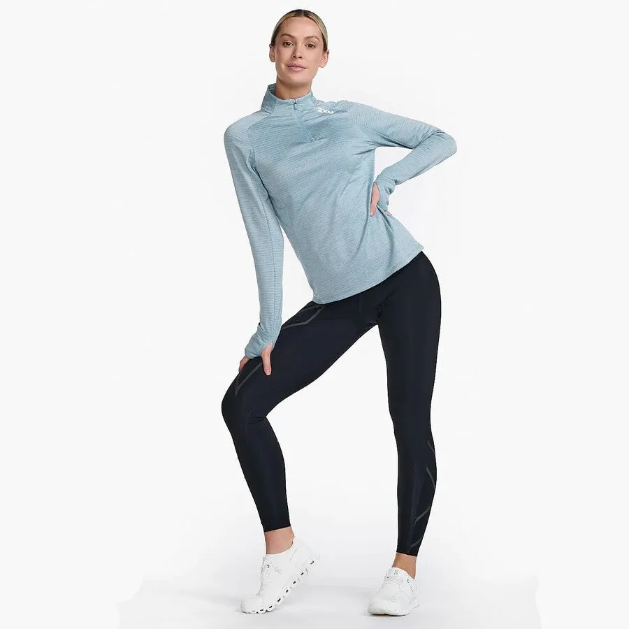 2XU Ignition 1/4 Zip Fleece | Chambray / White Reflective | Womens