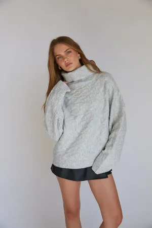 August Cable Knit Turtleneck Chunky Sweater