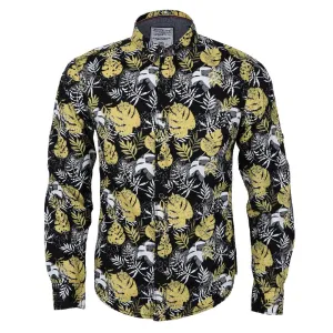 Authentic New Style Collection Black And Yellow Designed Long Sleeve Shirt