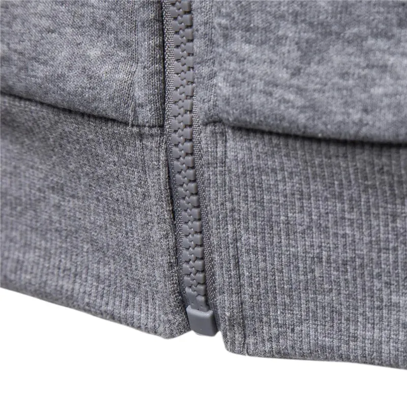 Autumn Winter Cotton Hoodied Mens Sweatshirts Solid Hoody Fleece Thick Hoodies Men Sportswear Zipper Sweatshirts Men