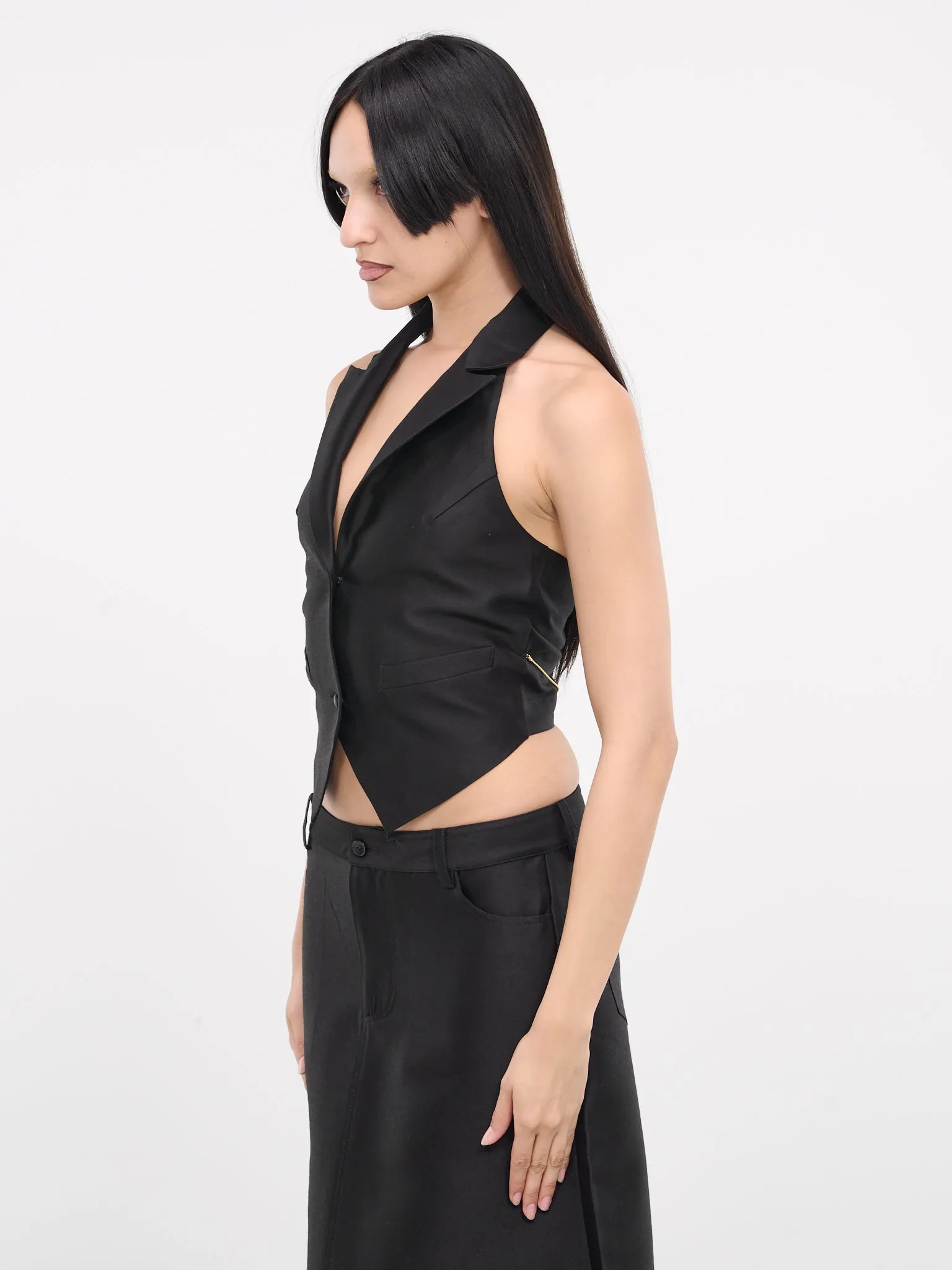 Back Chain Blazer Vest (VE-01BK-BLACK)