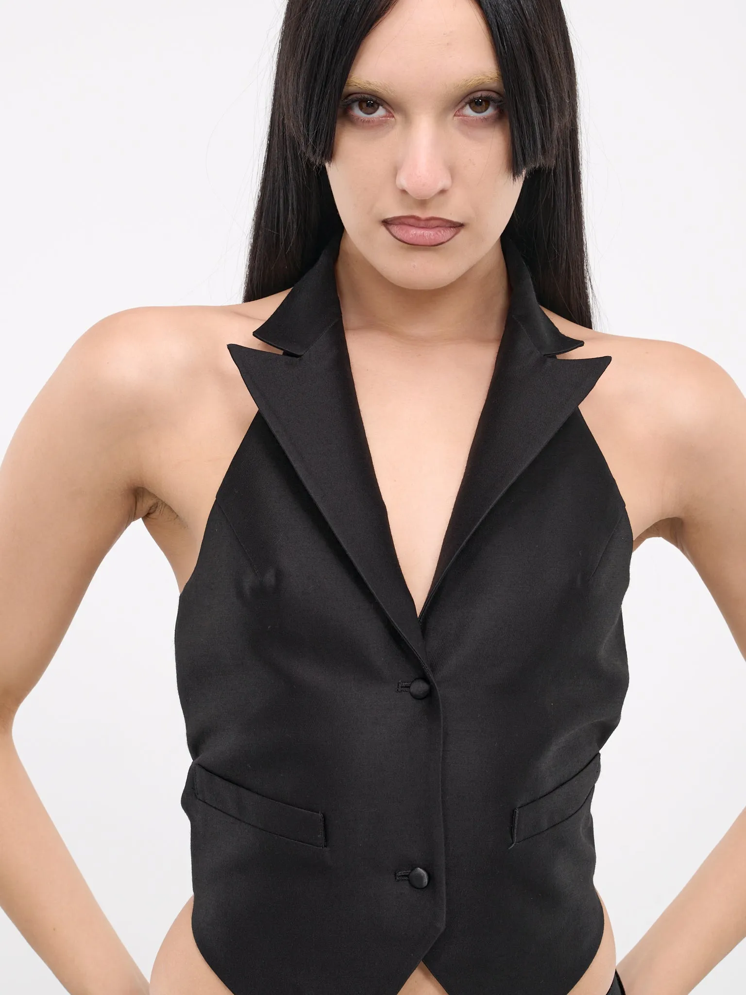 Back Chain Blazer Vest (VE-01BK-BLACK)