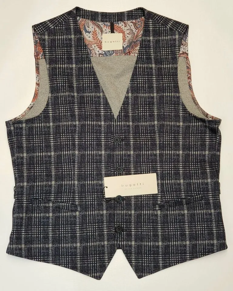 Bugatti Navy Wool Vest