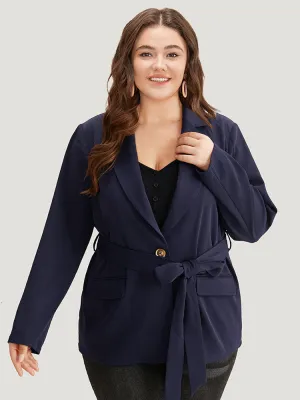 Button Through Belted Blazer