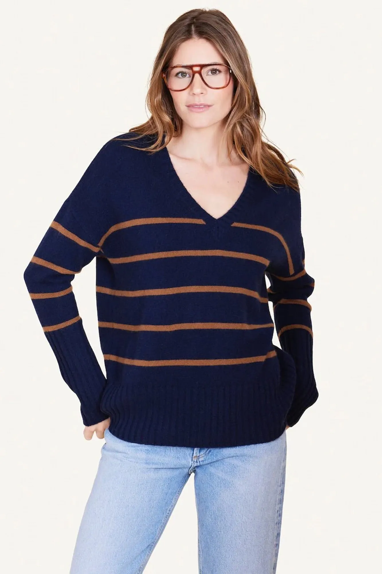 Ella Cashmere V-Neck Sweater