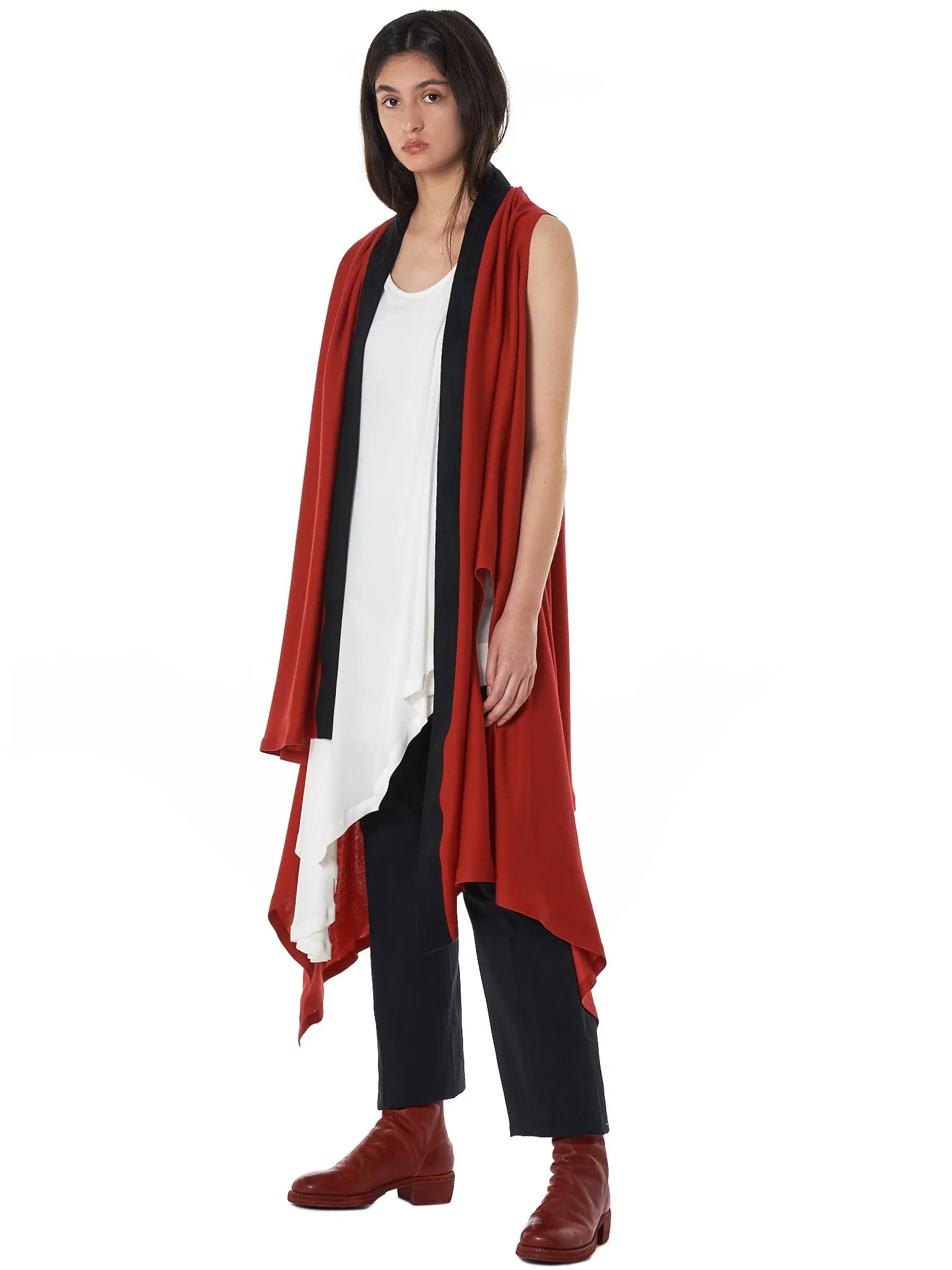 Geometric Knit Vest (00060-RECT-BASED-RED-BLK)