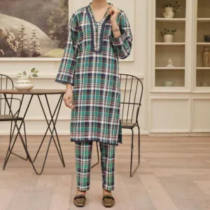 Green Flannel Co ord Set PW4131