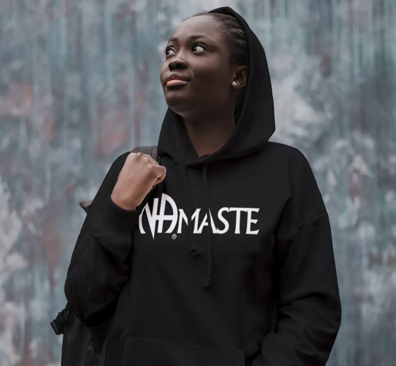 Hoodie - NAMASTE - Black