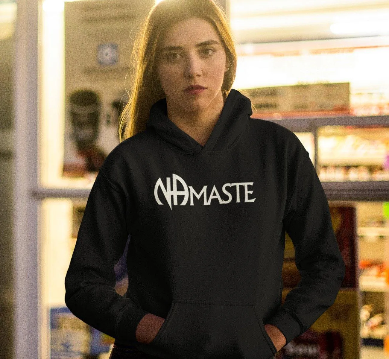 Hoodie - NAMASTE - Black