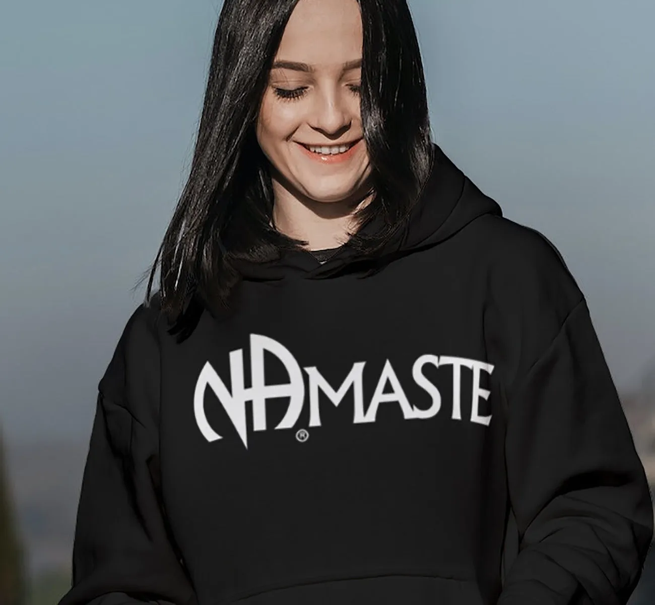 Hoodie - NAMASTE - Black