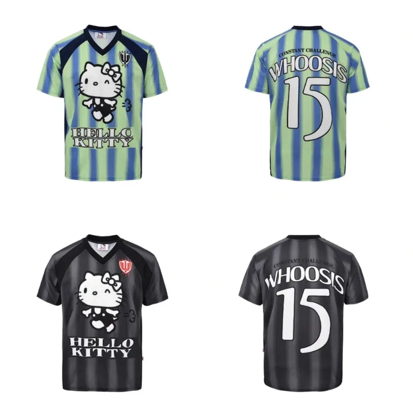 Kitty Striped Soccer Jersey T-Shirts