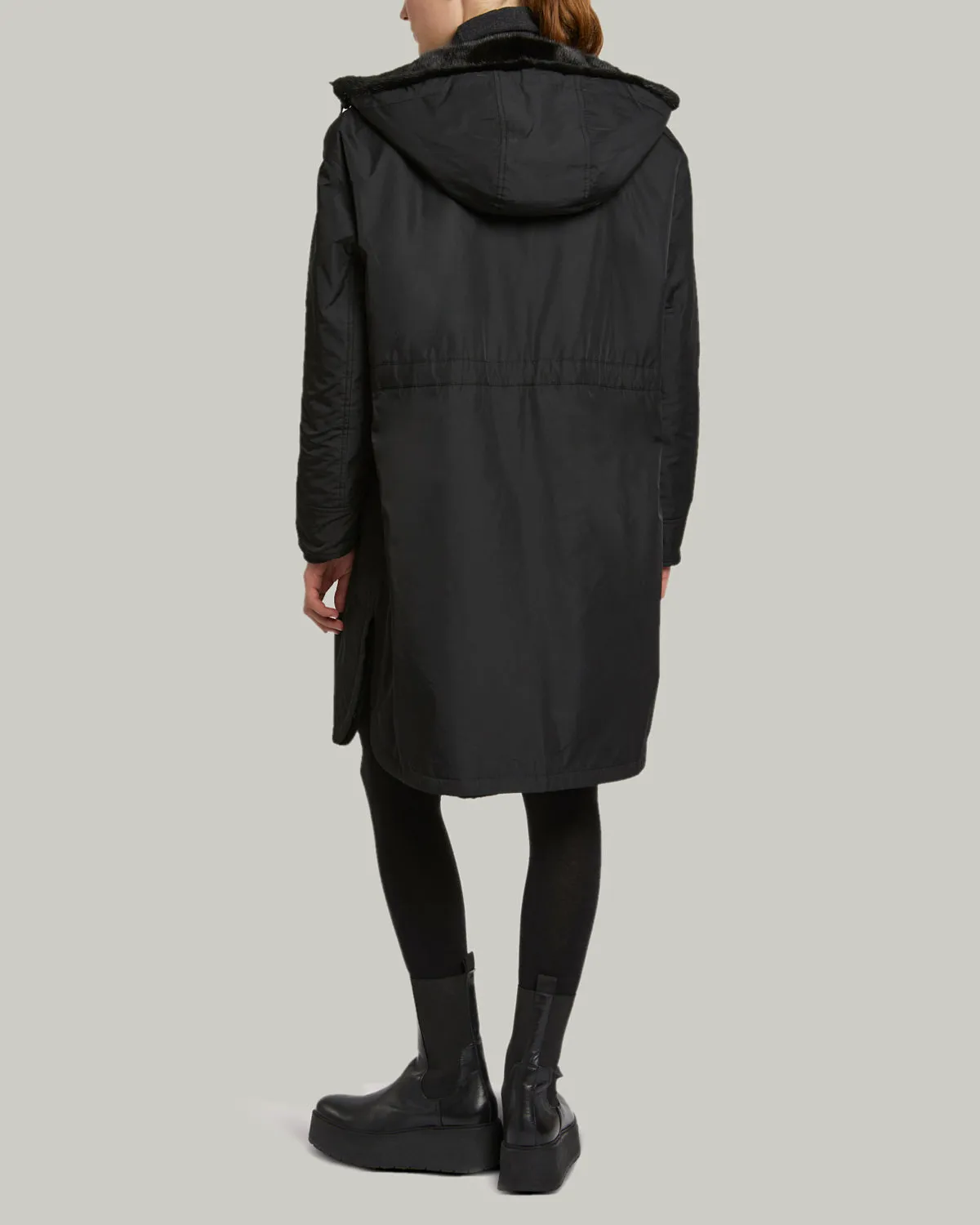 Manteau long réversible en fourrure de vison