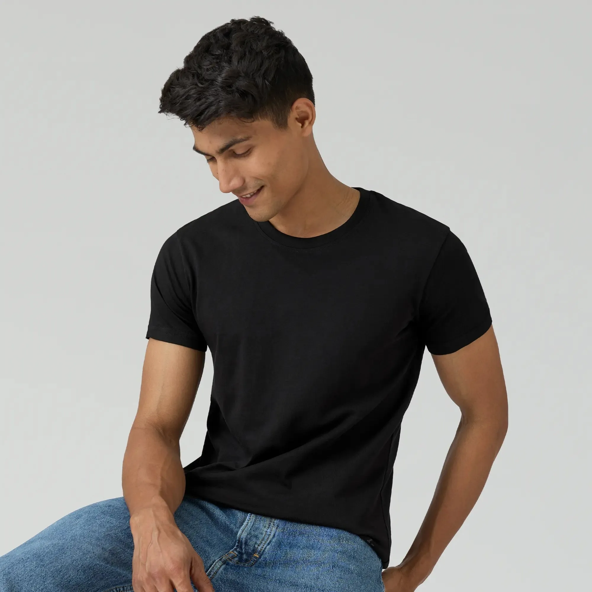 Pace Combed Cotton T-shirts Pitch Black