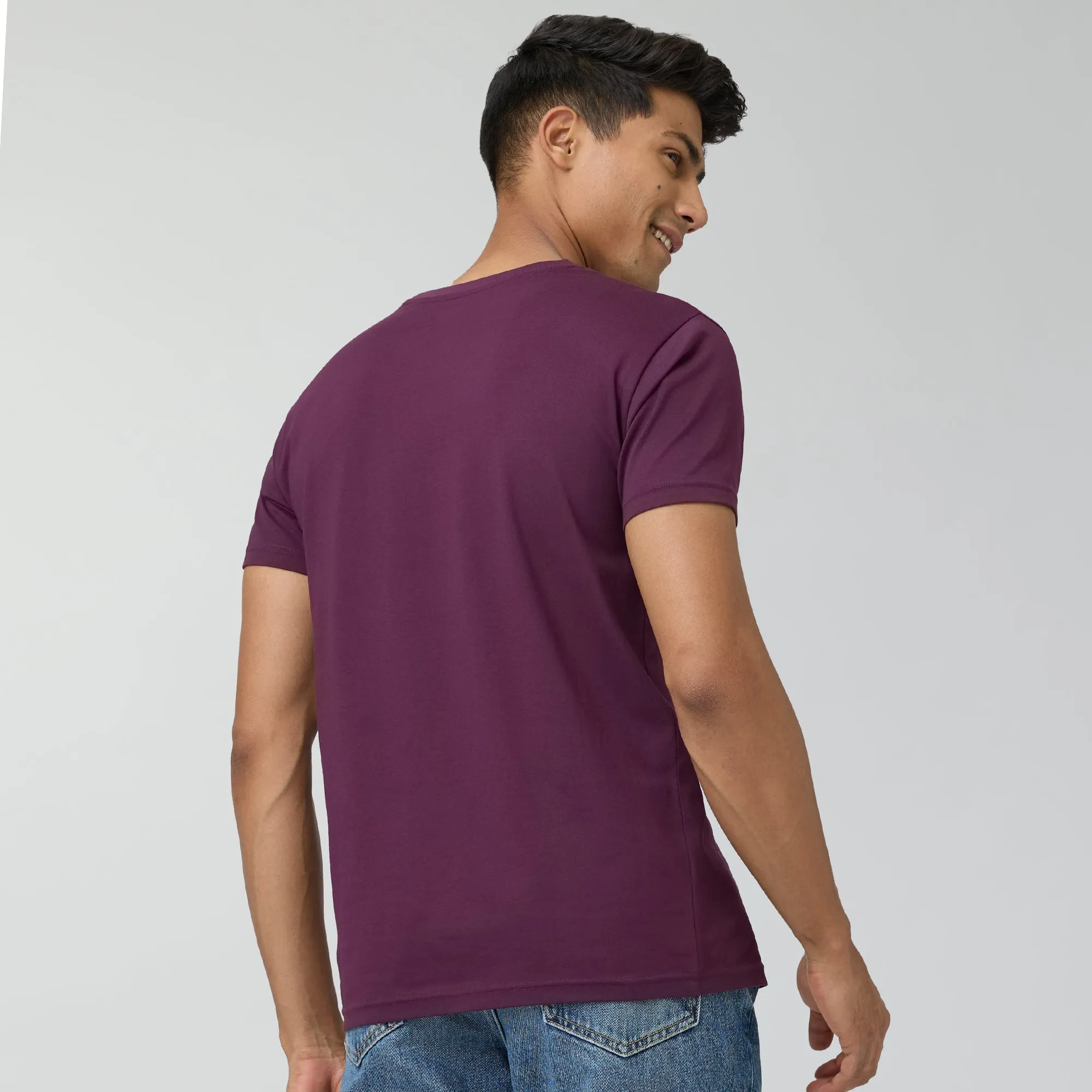 Pace Combed Cotton T-shirts Plum Red