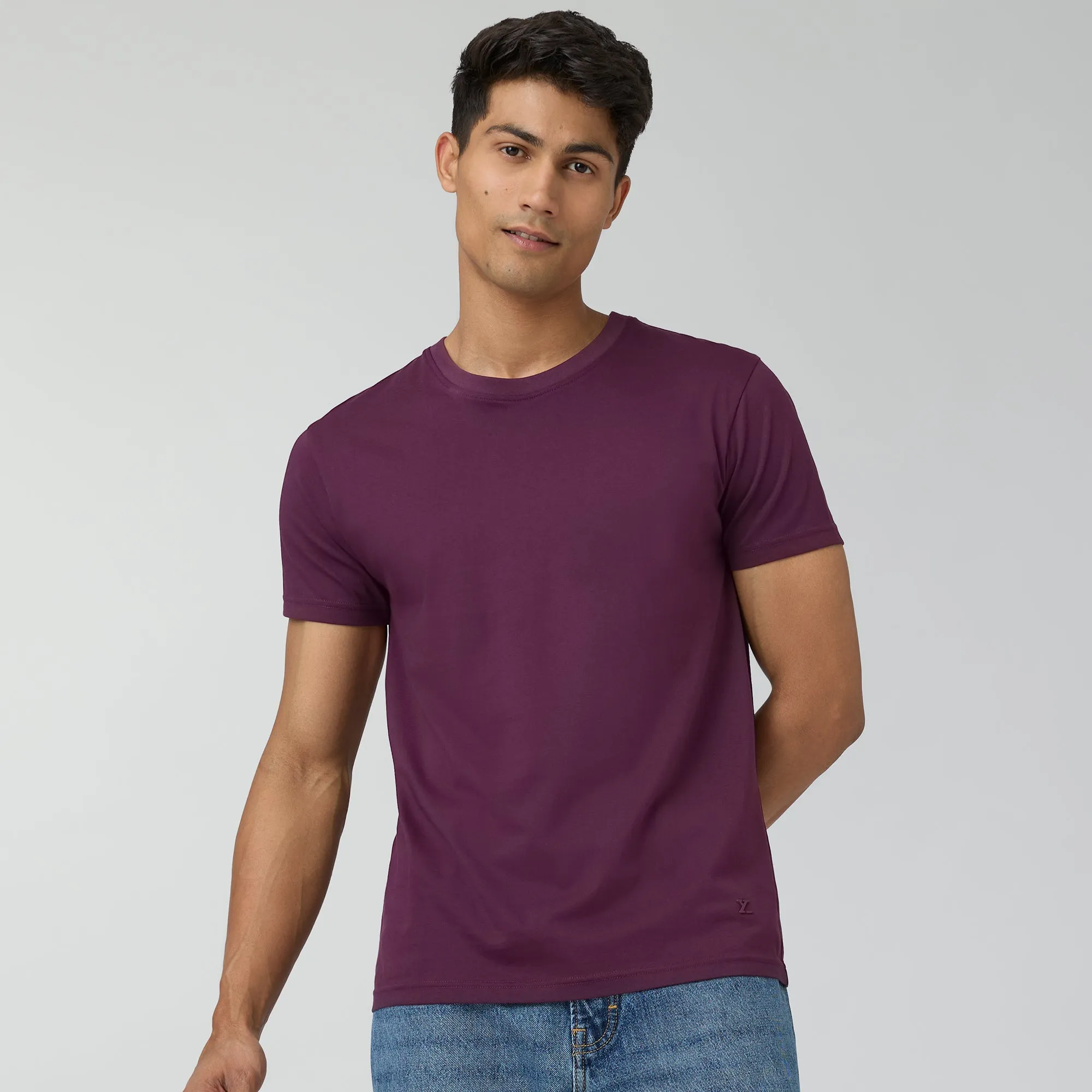 Pace Combed Cotton T-shirts Plum Red