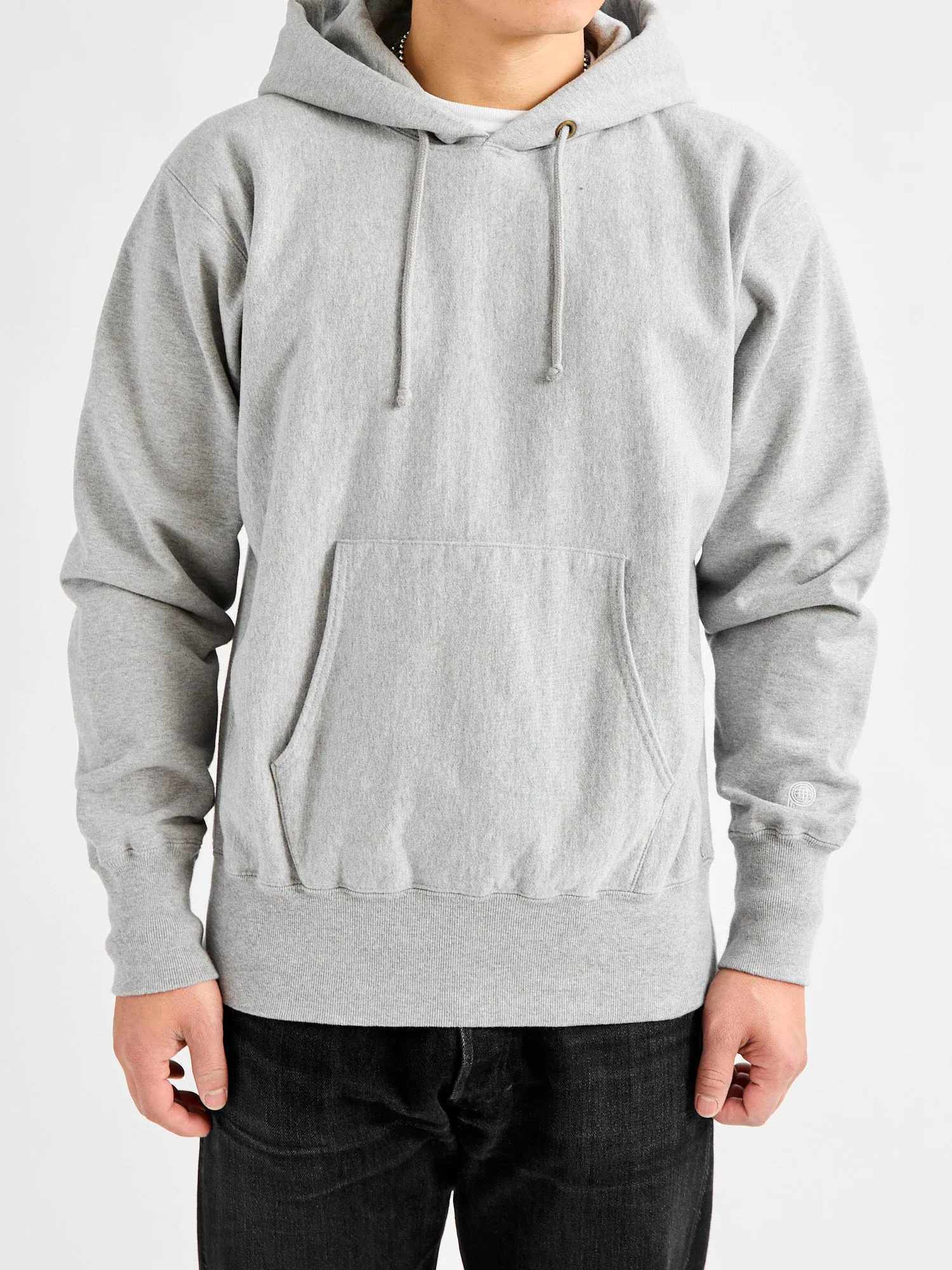 Reverse Weave Heavyweight Pullover Hoodie in Heather Grey