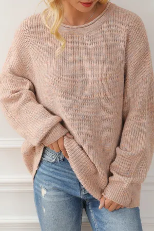 Rolled Edge Drop Shoulder Sweater