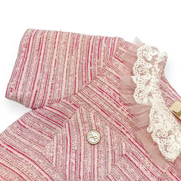 Short Slv Tweed Jacket - pink