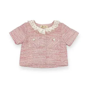 Short Slv Tweed Jacket - pink