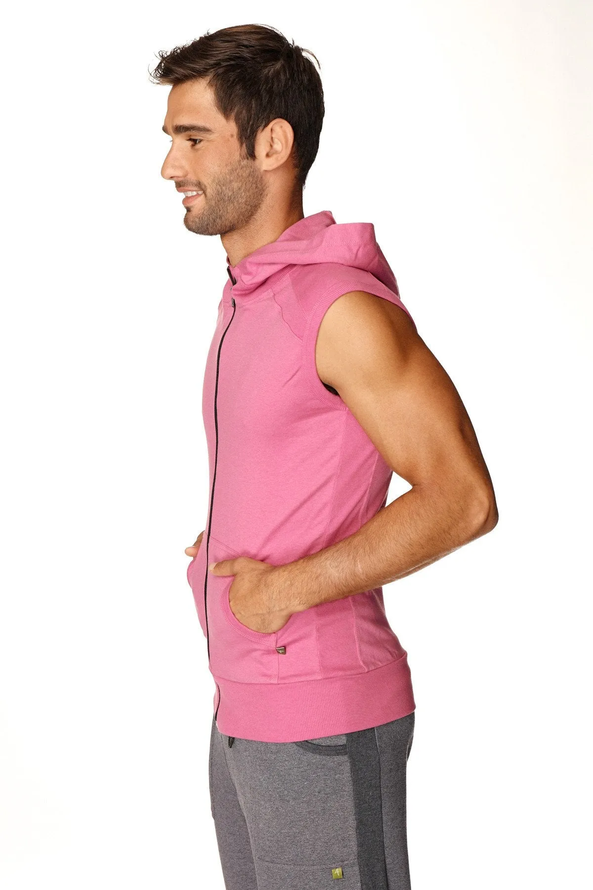 Sleeveless Yoga Hoodie (Berry)