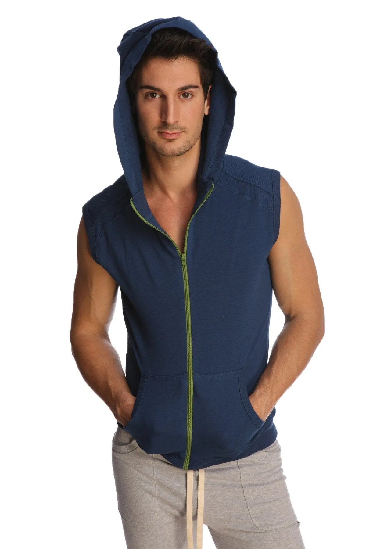 Sleeveless Yoga Hoodie (Royal Blue)