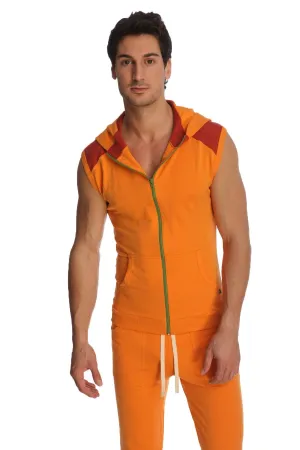 Sleeveless Yoga Hoodie (Sun Orange)