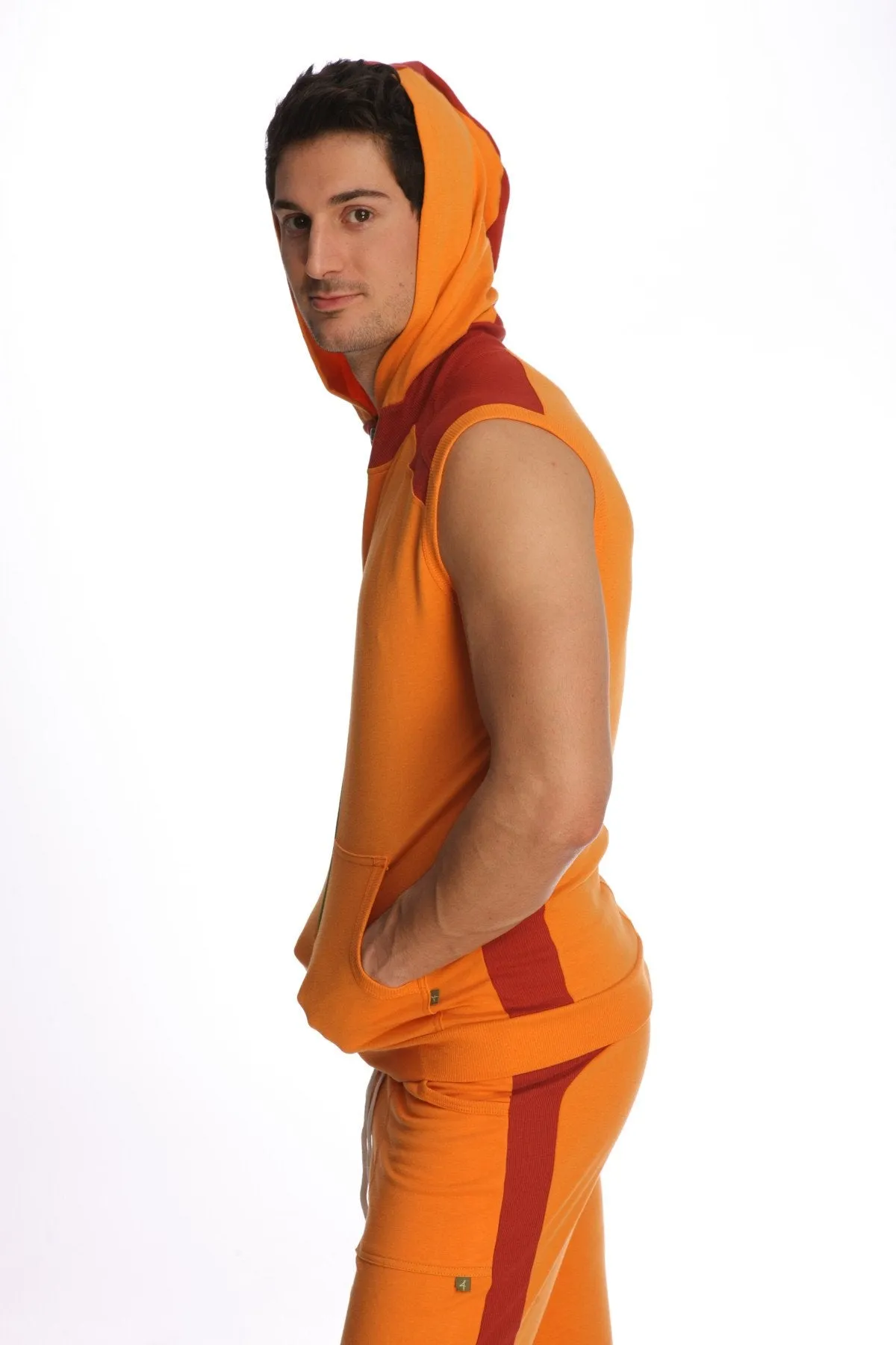 Sleeveless Yoga Hoodie (Sun Orange)