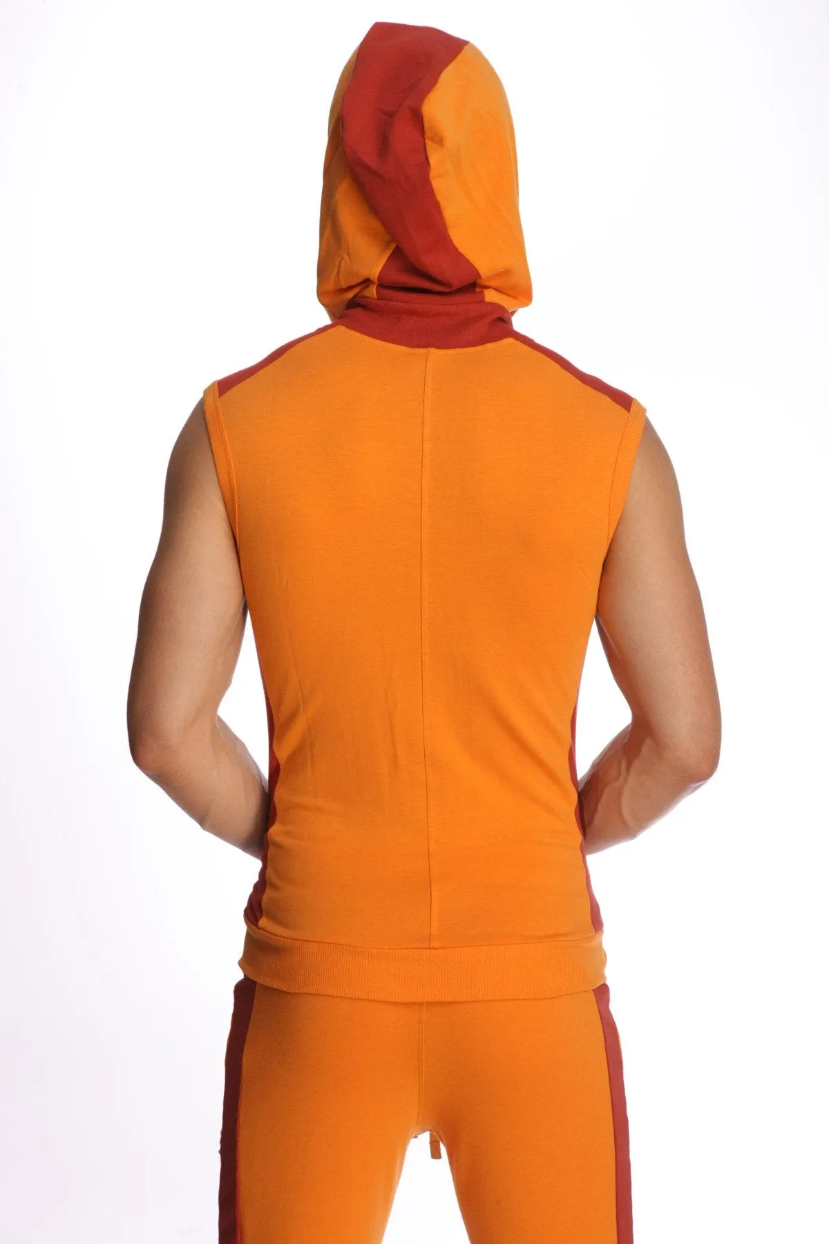 Sleeveless Yoga Hoodie (Sun Orange)