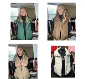 Solid Puffer Vests