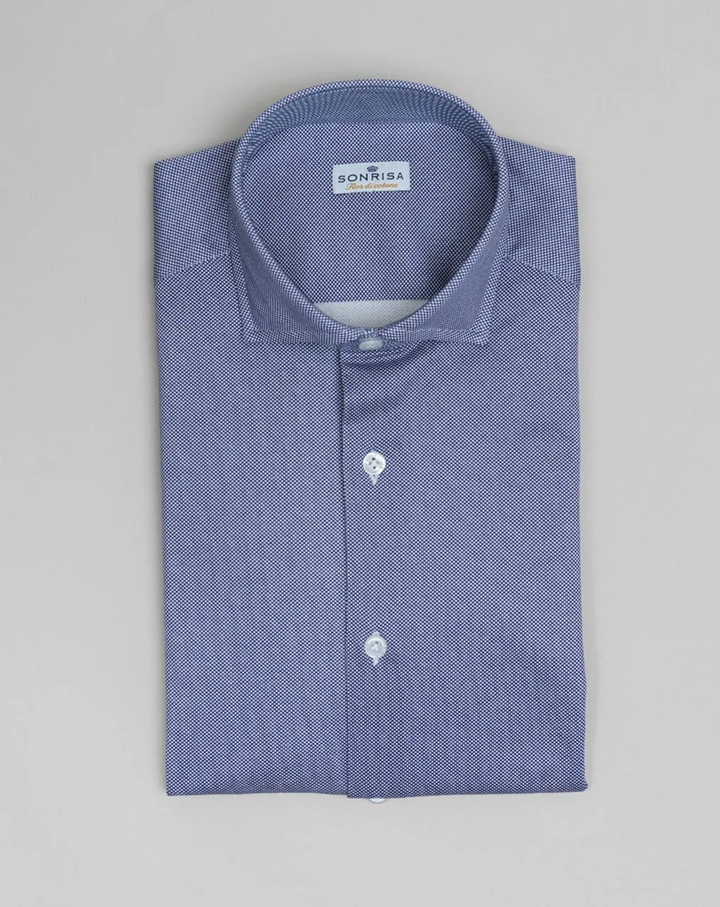 Sonrisa Cotton Jersey Shirt Micro Design / Blue