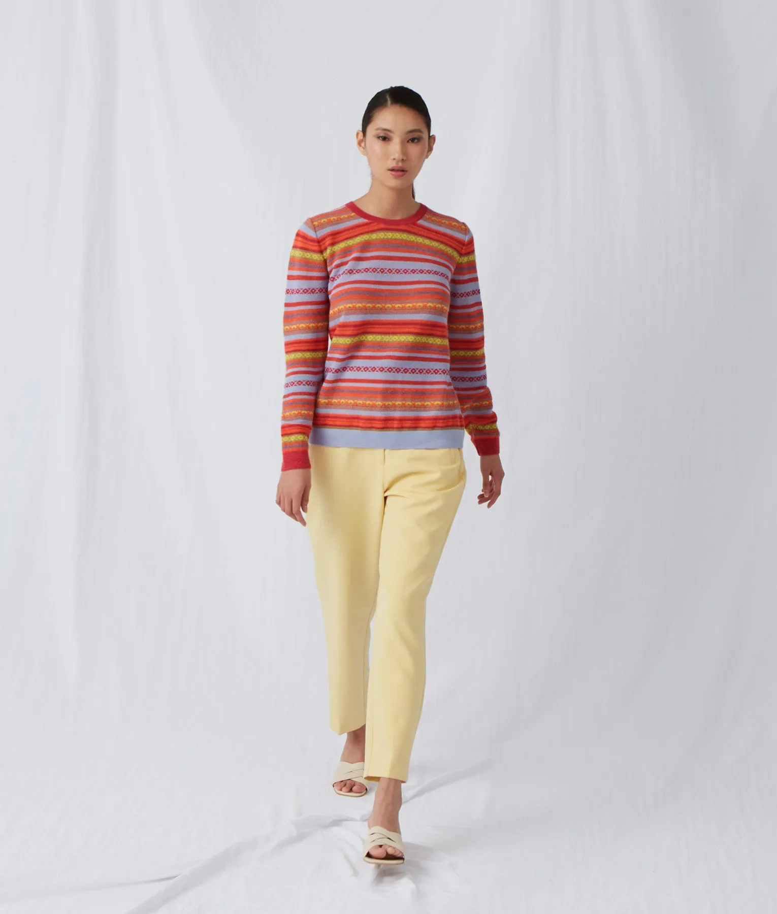 Striped Links & Jacquard Sweater