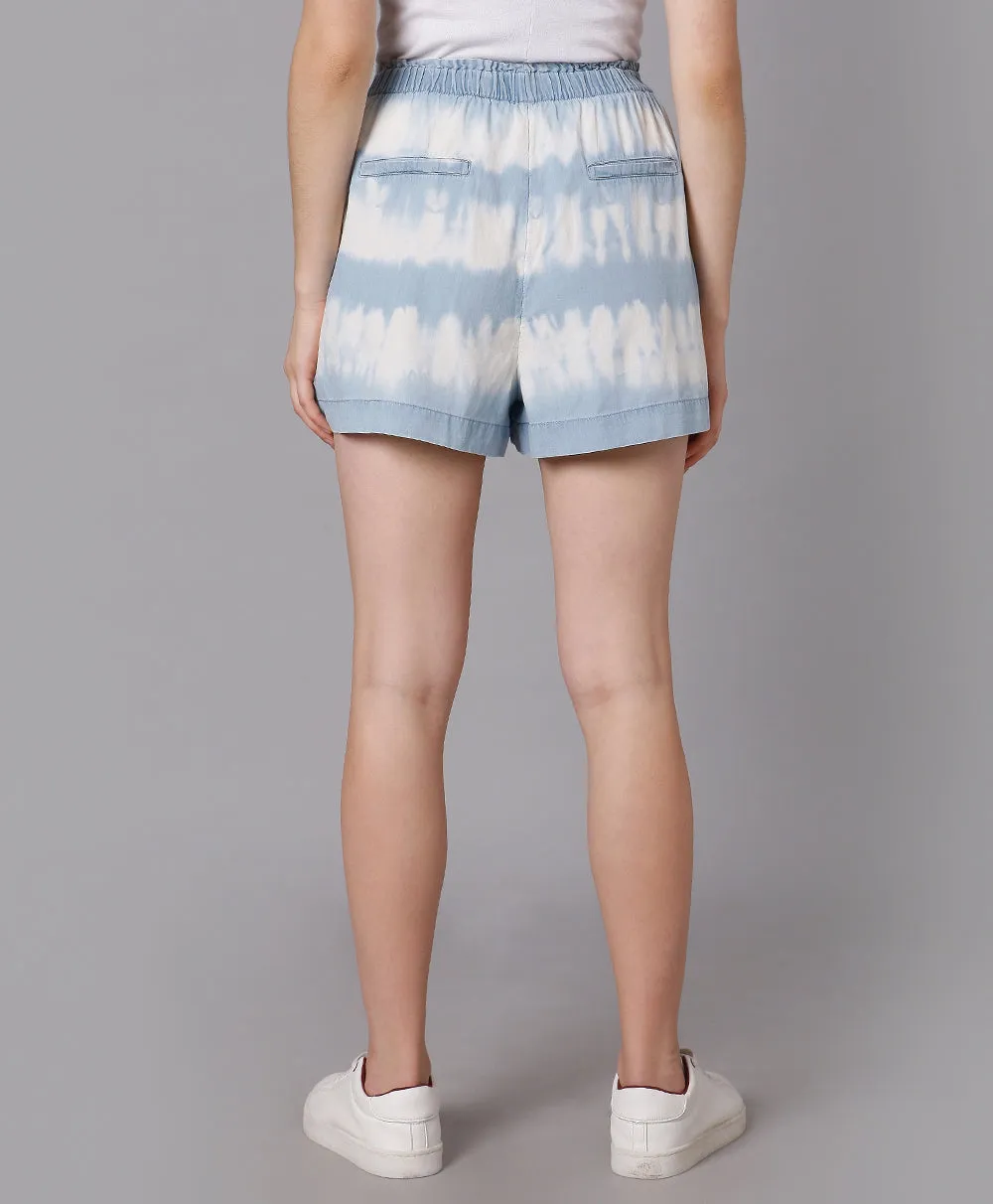 Tie and Dye Shorts-Blue