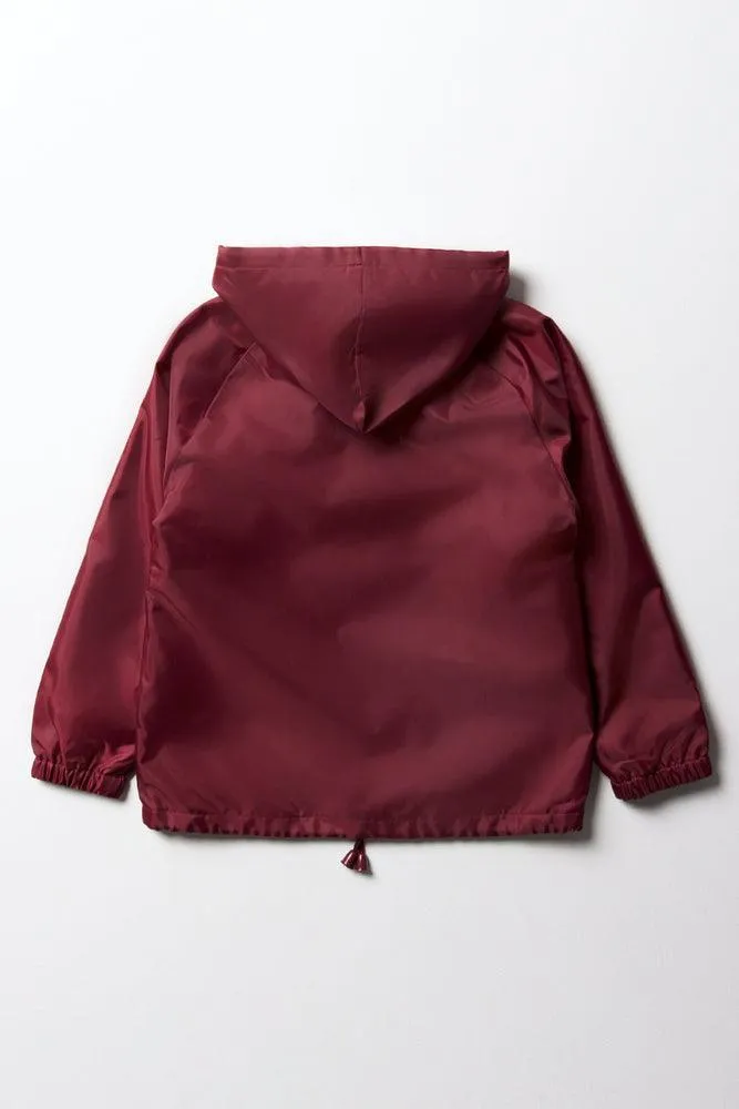 Unisex School Rain Jacket Maroon