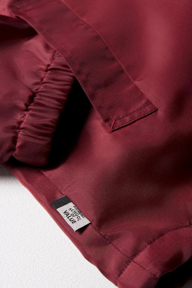 Unisex School Rain Jacket Maroon