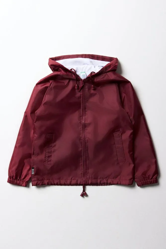 Unisex School Rain Jacket Maroon