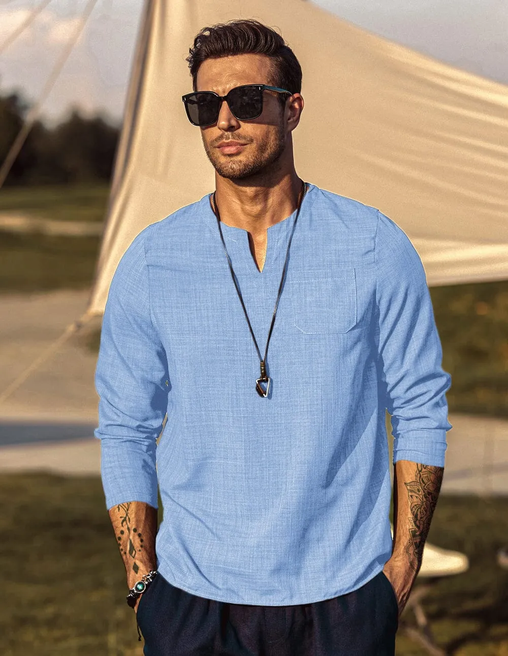 V-neck Casual Beach Shirts