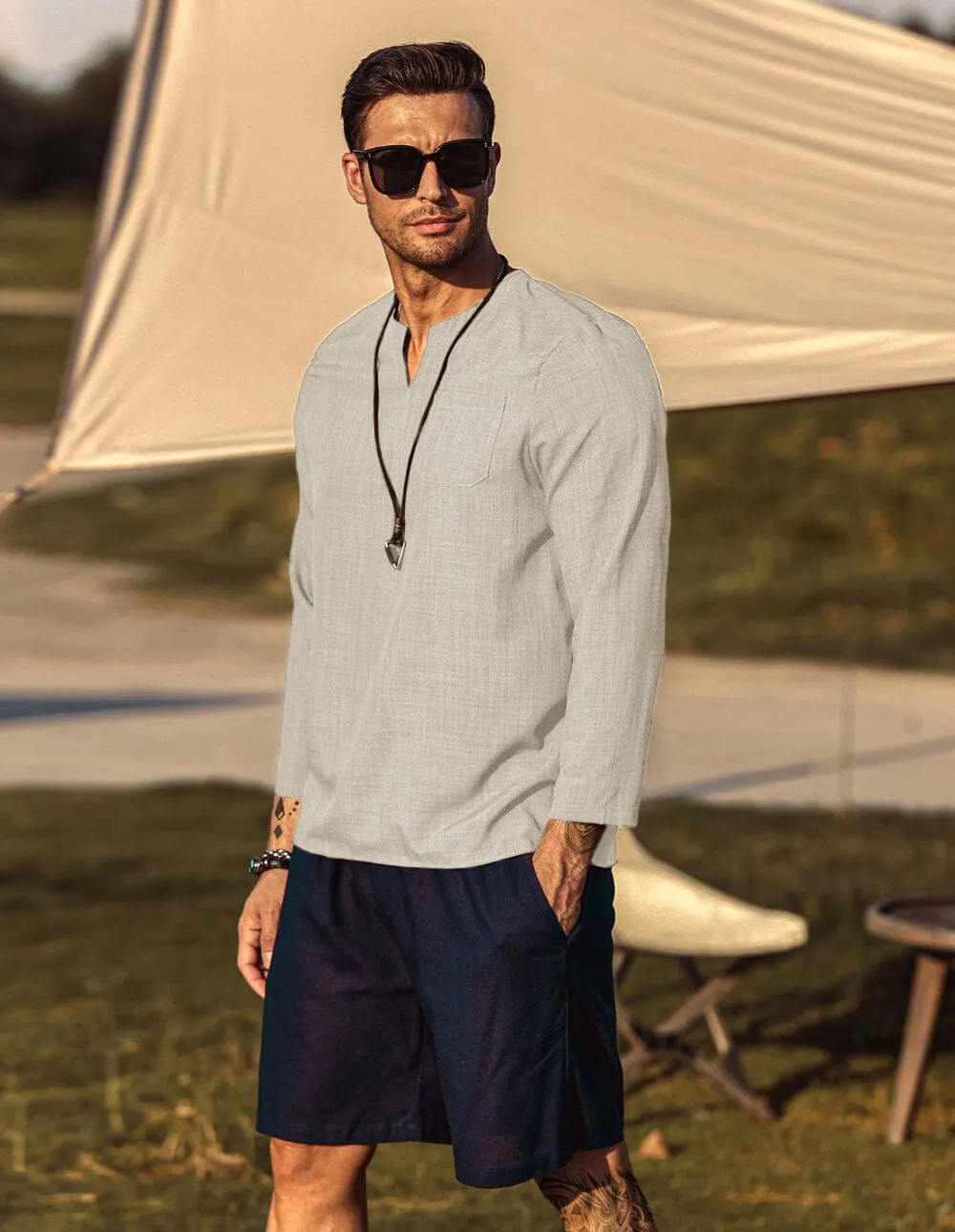 V-neck Casual Beach Shirts