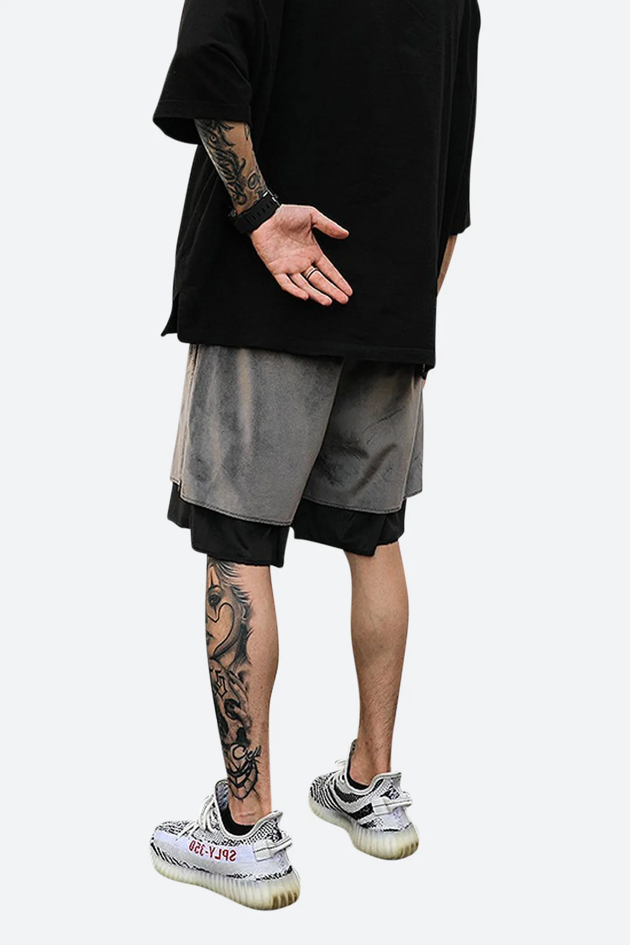 VELOUR DOUBLE STITCHED SHORTS