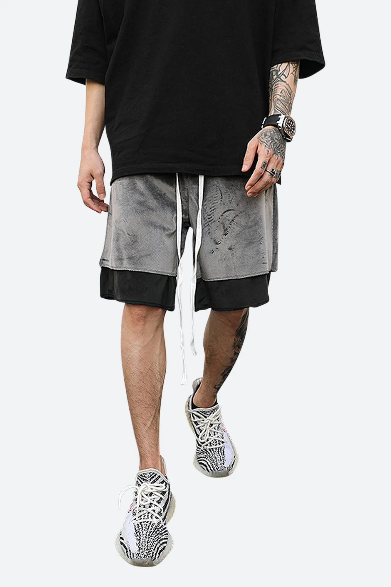 VELOUR DOUBLE STITCHED SHORTS