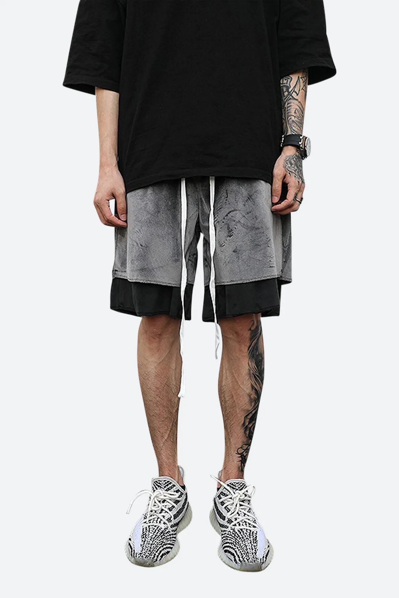 VELOUR DOUBLE STITCHED SHORTS