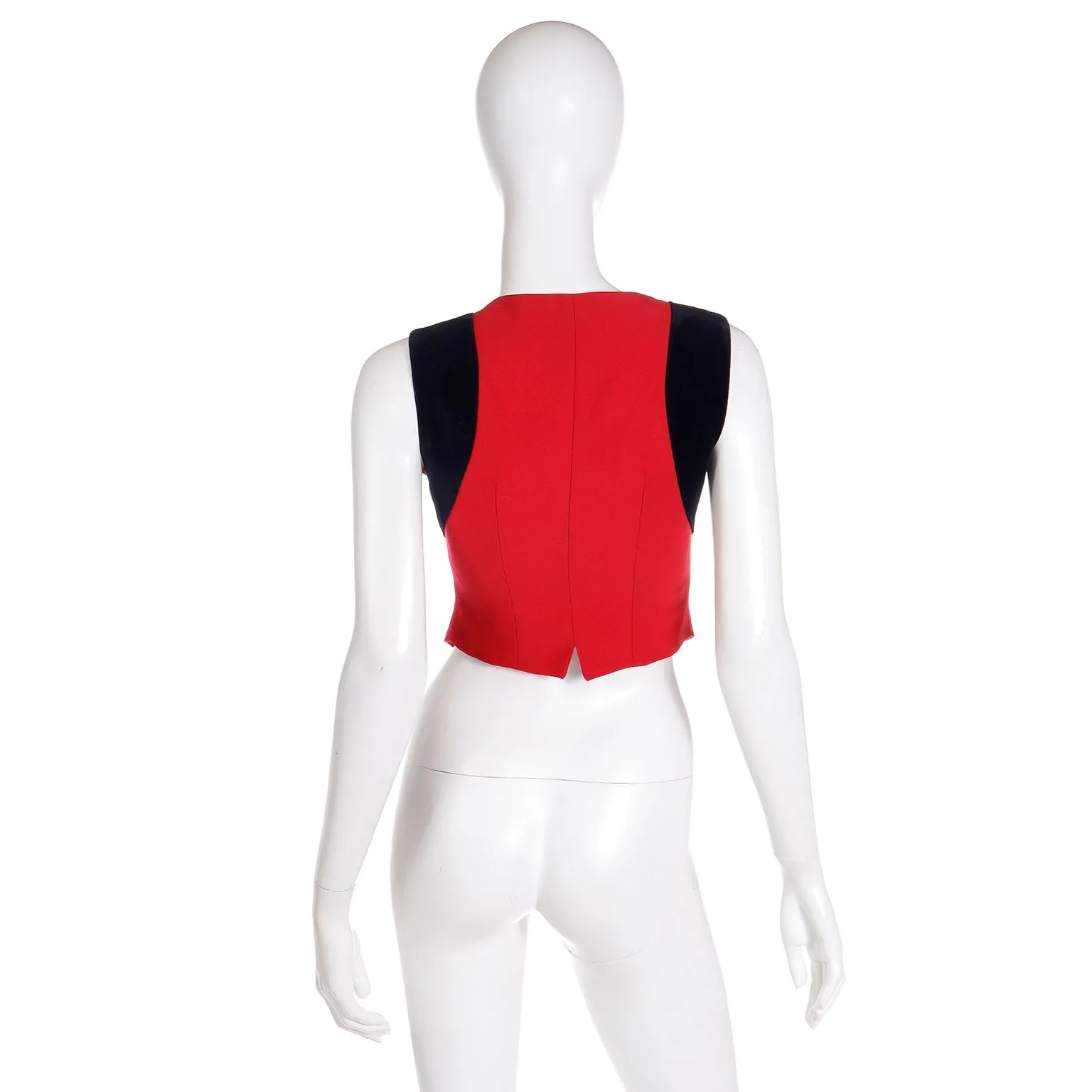 Vintage Franco Moschino Red & Black Question Mark Vest Sleeveless Top