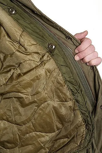 Vintage US Army OD M-65 Field Coat with a quilted liner